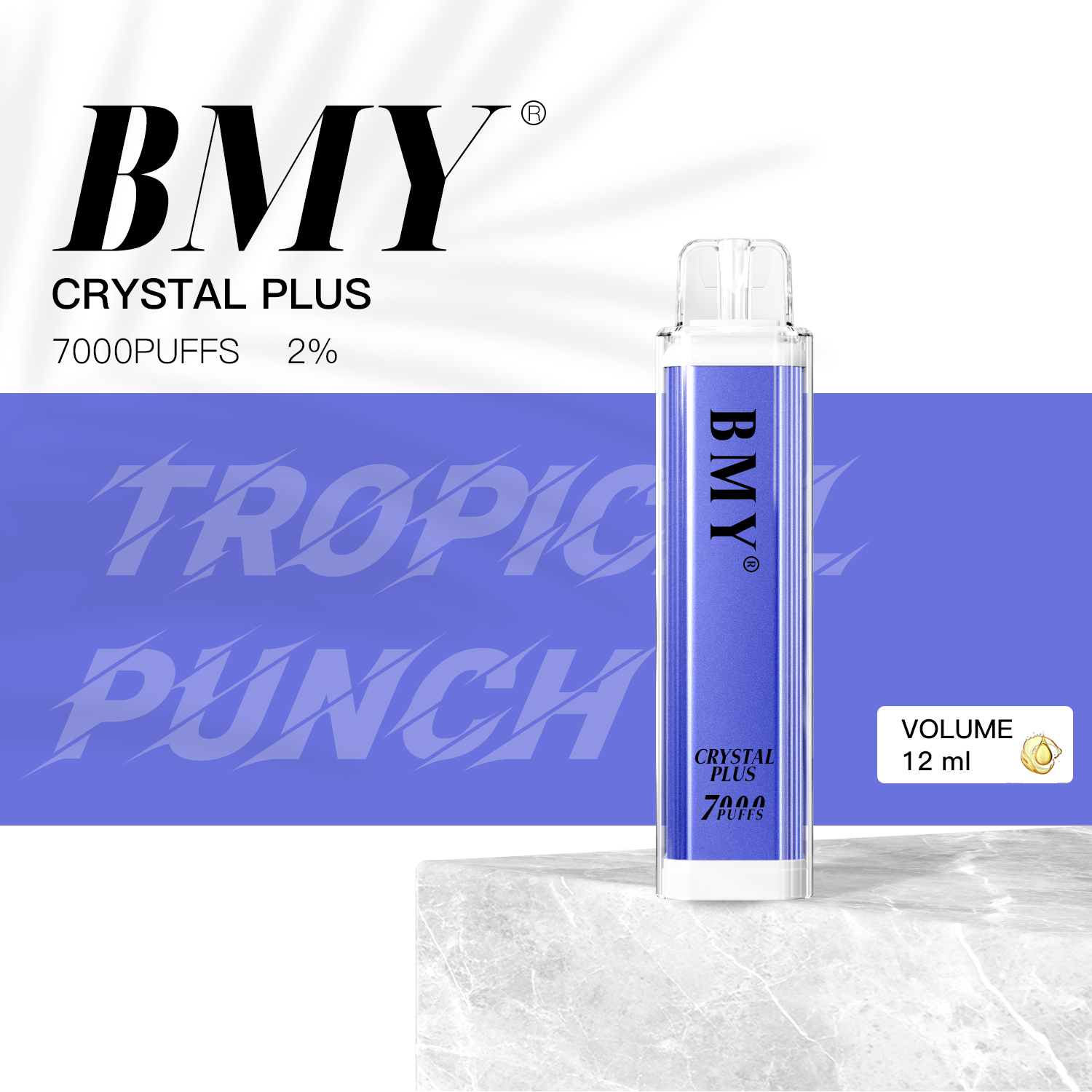 BMY-Crystal Plus 7000 Puffs Перезаряжаемый одноразовый вейп